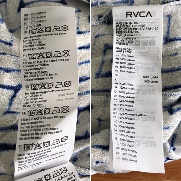 RVCA Lily Romper Blue White Printed NWT Romper L - Picture 12 of 16